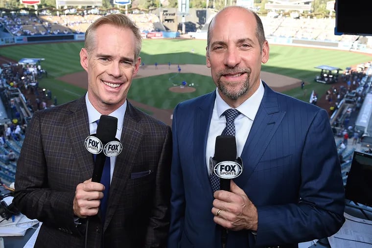 Joe Buck (left) and John Smoltz will call Tuesday’s MLB All-Star Game for FOX Sports from Progressive Field in Cleveland.