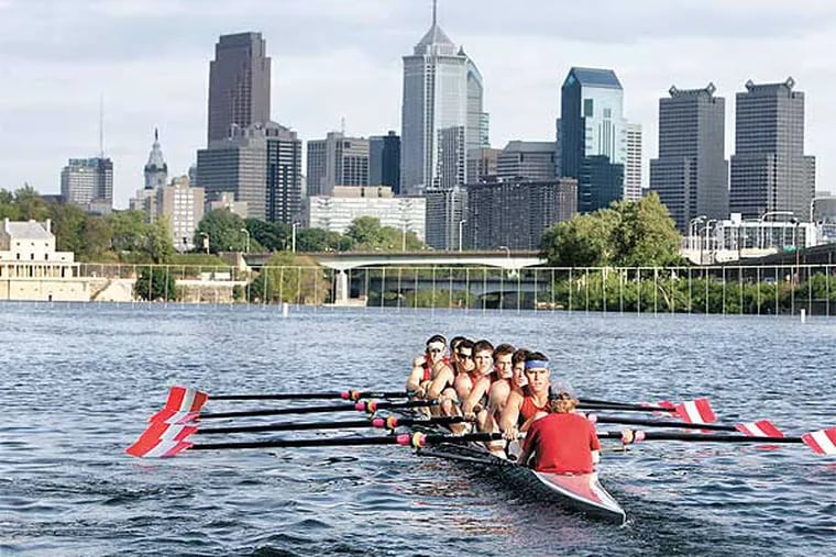 The varsity eight from St. Joseph's University on the Schuylkill, which was trailing the Monongahela in River of the Year voting. (File Photo: Barbara L. Johnston)