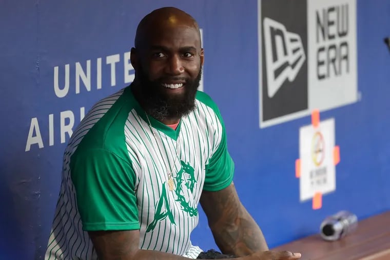 Eagles safety Malcolm Jenkins participated in Carson Wentz's charity softball game May 31.