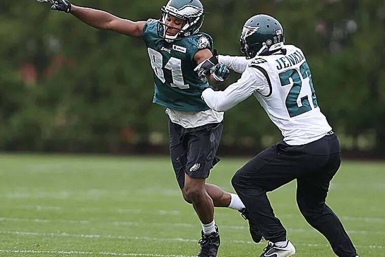 Eagles wide receiver Jordan Matthews and safety Malcolm Jenkins. (David Maialetti/Staff Photographer)