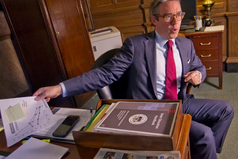 Commissioner Al Schmidt in his City Hall office in 2018.