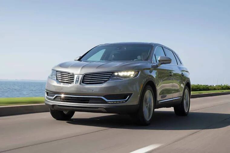 The 2016 Lincoln MKX is powered by a 303 horsepower 3.7 liter V6 or a 335 horsepower 2.7 liter V6 EcoBoost engine in front wheel drive or all wheel drive. (Photo courtesy Lincoln/TNS)