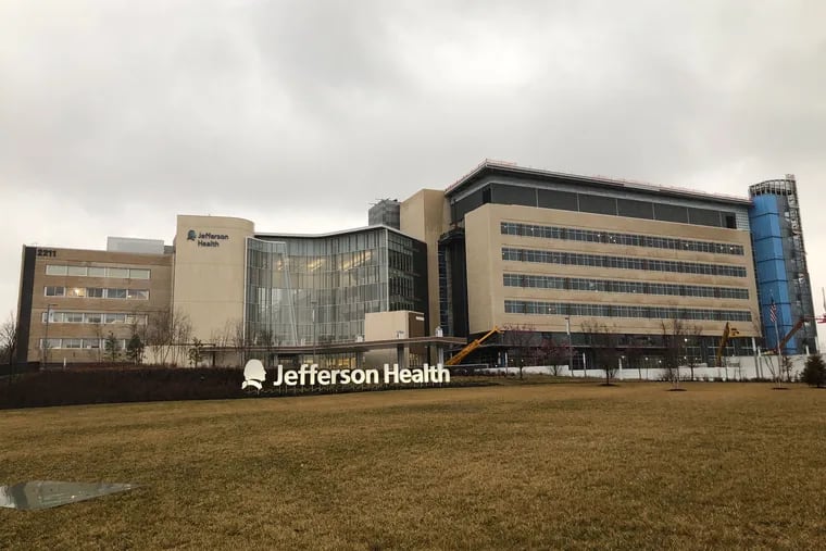 Jefferson Cherry Hill Hospital, shown here on Friday afternoon, where a man with coronavirus is in stable condition