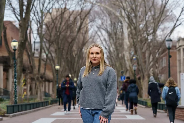Claire Sliney a sophomore at Penn, on campus Feb. 18, 2019. Her documentary short, "Period. End of a Sentence" won an Oscar.