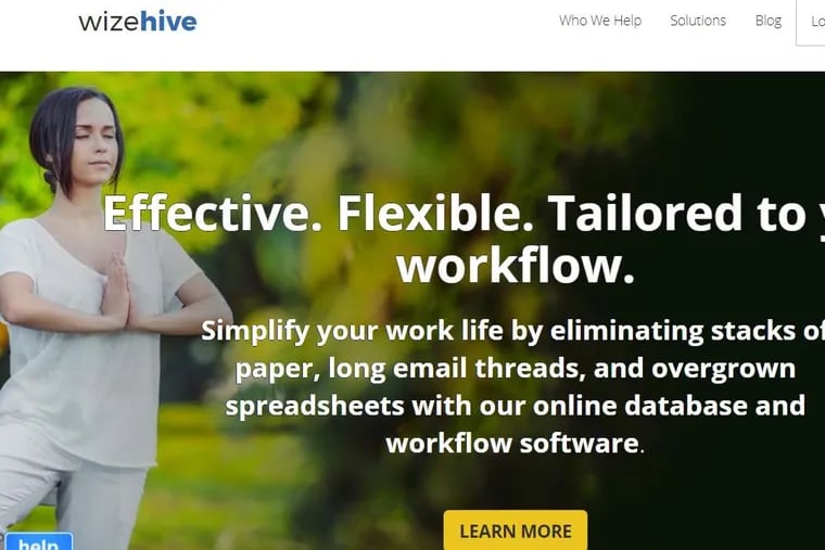 A view of WizeHive's website