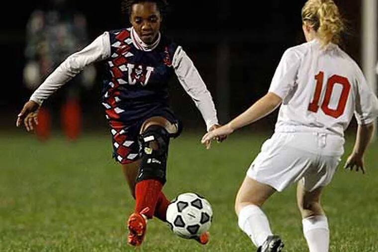 Willingboro's Taylor Lewis notched a hat trick in a 4-3 win over Palmyra. (Yong Kim/Staff Photographer)
