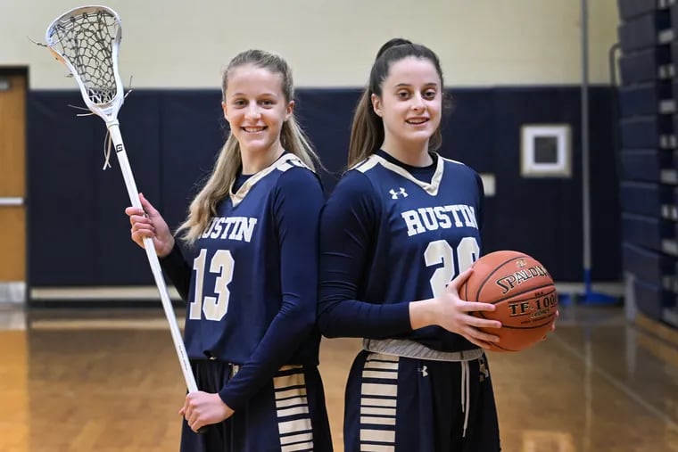 Twin sisters and Rustin seniors Laine (right) and Elizabeth McGurk grew up as teammates, and, after this year, they'll head to Division I programs in their respective sport.