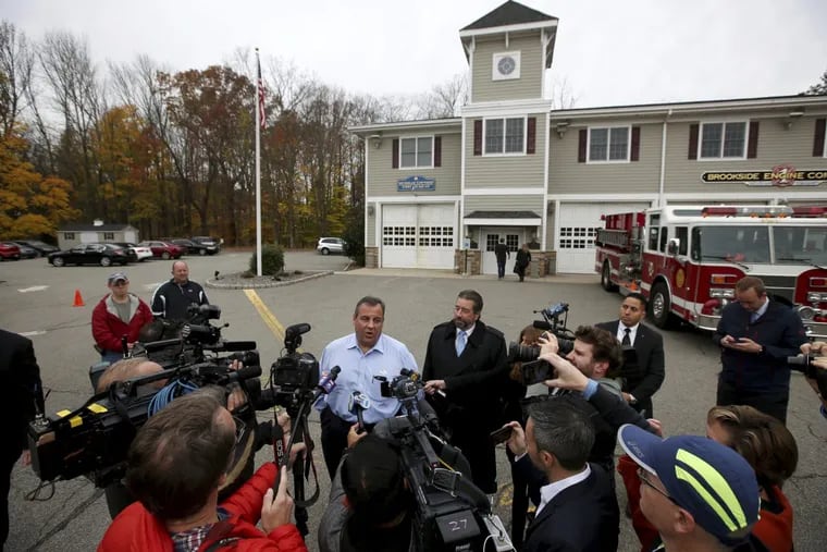 Gov. Christie speaks to reporters after voting Tuesday in his hometown of Mendham. Days after the vote, the governor nominated a replacement for longtime Gloucester County Prosecutor Sean Dalton — a move that surprised Dalton.