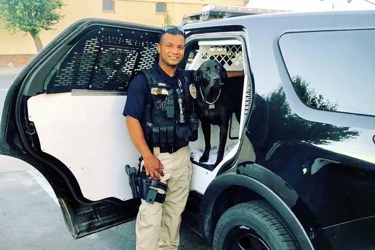 This undated photo provided by the Newman Police Department shows officer Ronil Singh of Newman Police Department who was killed by an unidentified suspect. The Stanislaus County Sheriff's Department said Singh was conducting a traffic stop early Wednesday, Dec. 26, 2018, in the town of Newman, Calif. when he called out "shots fired" over his radio. (Stanislaus County Sheriff's Department via AP)