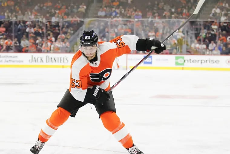 Defenseman Shayne Gostisbehere and the Flyers will face San Jose in their home opener Tuesday at 7:30 p.m.