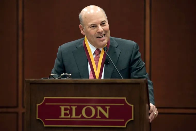 Louis DeJoy, shown being honored by Elon University in 2017.