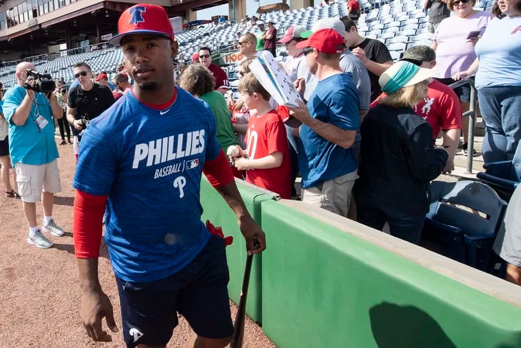 New Phillies shortstop Jean Segura reported to spring training on Saturday.