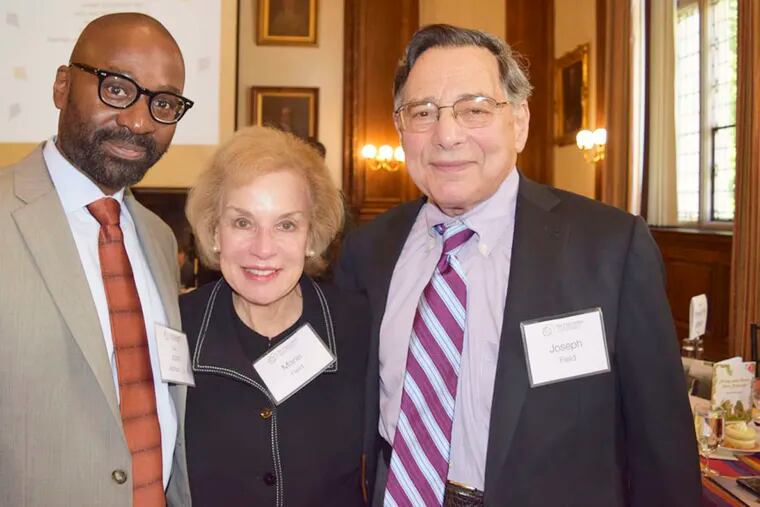 John Jackson (left) with Field Center founding benefactors Marie and Joe Field. For the Inquirer/MAGGIE HENRY CORCORAN