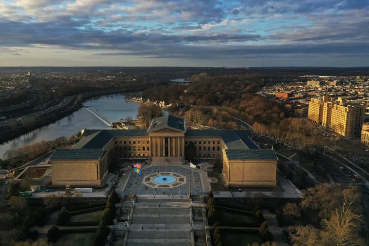 The Philadelphia Museum of Art as seen by drone, January 9, 2020. The mayor's proposed budget holds the museum's budget flat at $2.04 million from this past year, but that's down from pre-pandemic levels of $2.45 million.