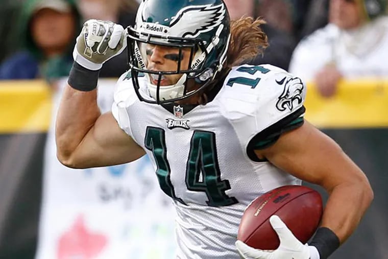 Eagles' Riley Cooper reacts after his second touchdown reception.
(Ron Cortes/Staff Photographer)