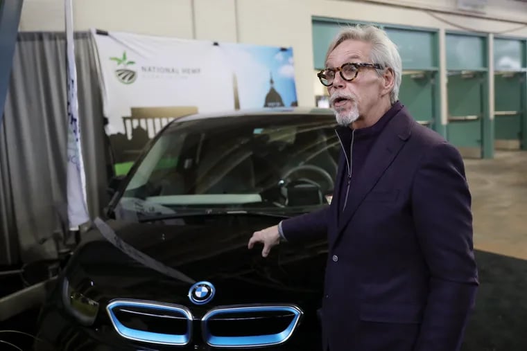 Geoff Whaling, chairman of the National Hemp Association and president of the Pennsylvania Hemp Industry Council, talks about how hemp is used in several components of his BMW i3 car during the annual Pennsylvania Farm Show at the Pennsylvania Farm Show Complex & Expo Center in Harrisburg, Pa., on Tuesday, Jan. 7, 2020.