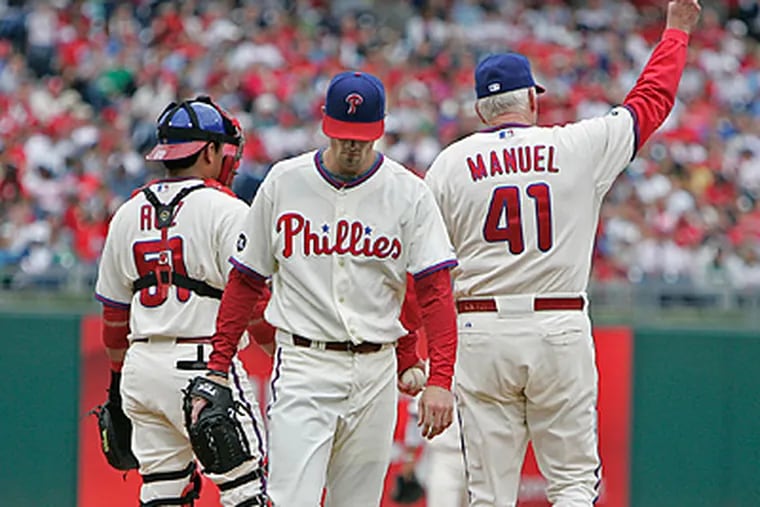 The Phillies were unable to clinch the NL East with Cole Hamels on the mound. (Michael Bryant/Staff Photographer)