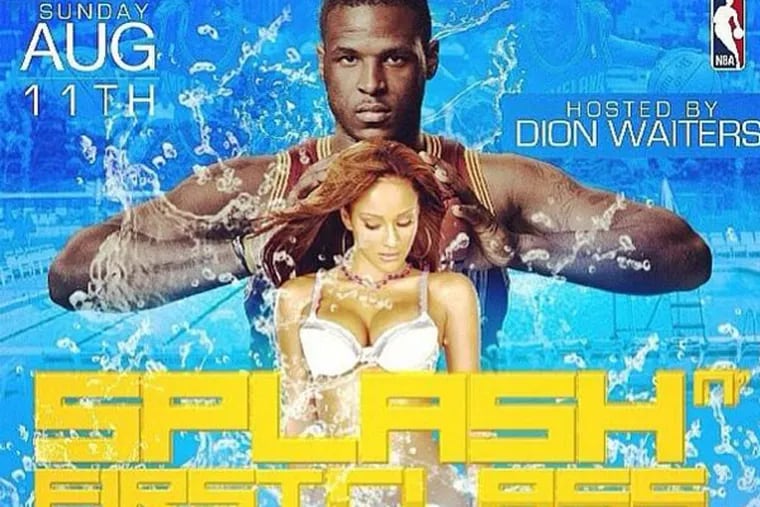 The invitation posted on social networking sites for Dion Waiters' pool party, which was originally set for a Marlton swim club, but eventually held in Peraksie.