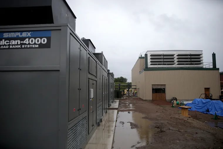 A view of the natural gas power generator under construction at SEPTA's Midvale Depot.