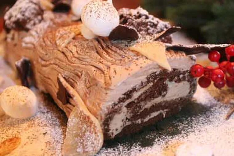 The Buche De Noel or Yule Log by pastry chef Christian Gatti of Plymouth Meeting. (Jordan M. Shayer / For the Philadelphia Daily News)