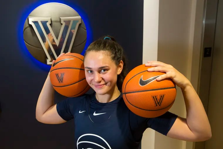 Villanova's Mary Gedaka can look up at the rafters in the Finneran Pavilion and see the retired jersey of her mom, then Lisa Angelotti. She was once the Big East player of the year playing for a young coach, Harry Perretta.
