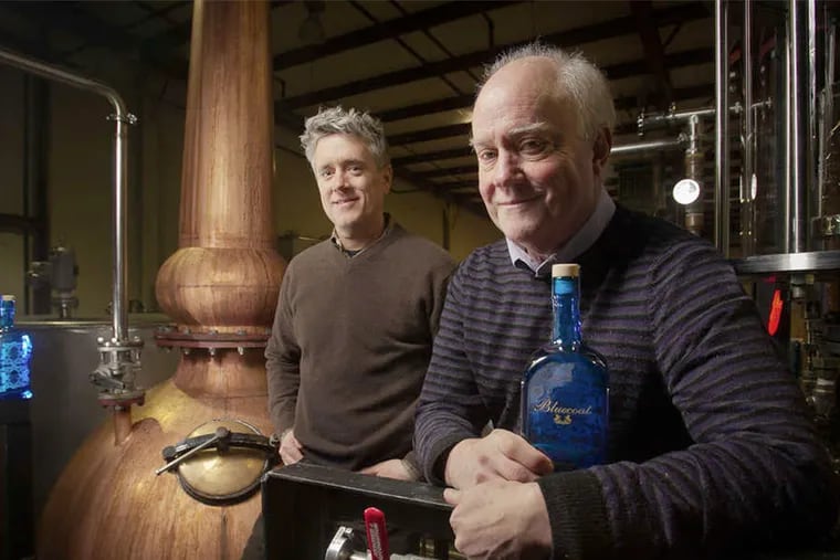 Philadelphia Distilling co-founder Andrew Auwerda (left) and consultant Joel Flachs are marketing Bluecoat American Dry Gin in China.