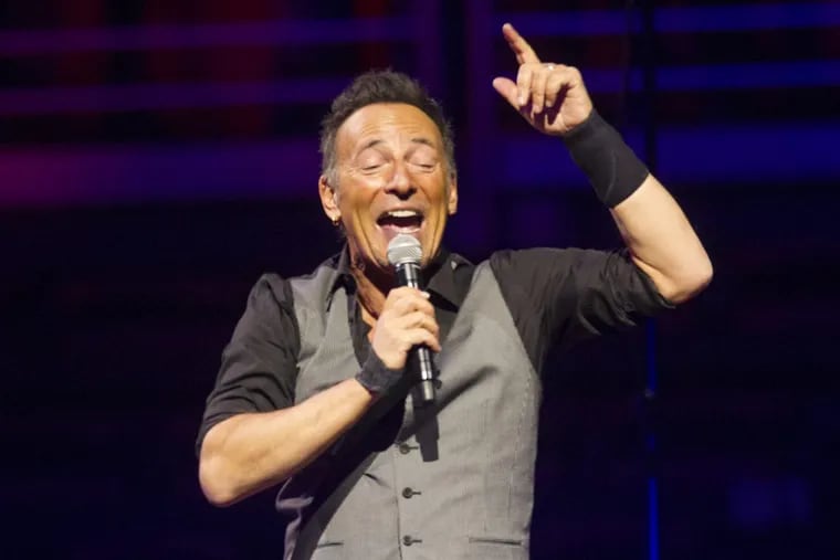 Bruce Springsteen performing in 2016 at the Wells Fargo Center in Philadelphia.