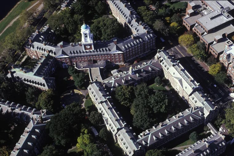 An aerial view of the Harvard University campus in 2013.