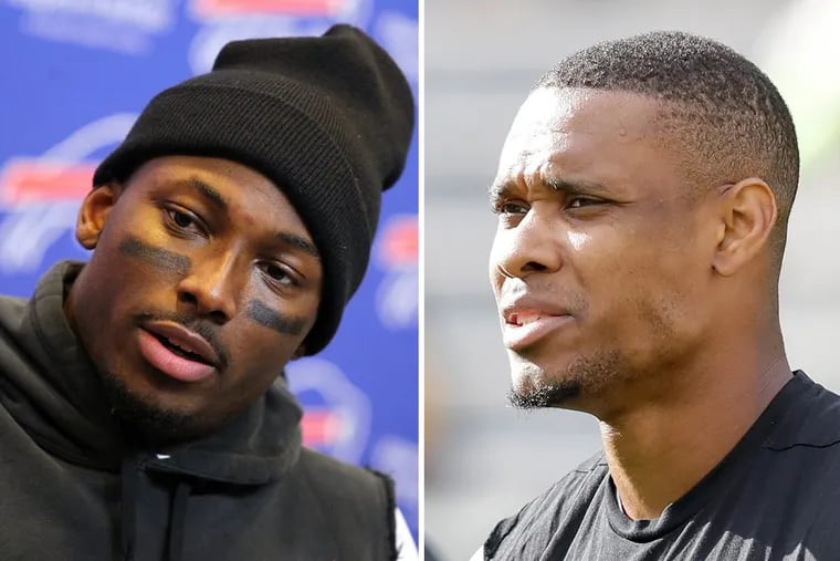 Bills running back LeSean McCoy (left) doesn’t appear to think former Eagles wide receiver Jordan Matthews (right) will be able to fill the void left by the Bills trading Sammy Watkins.