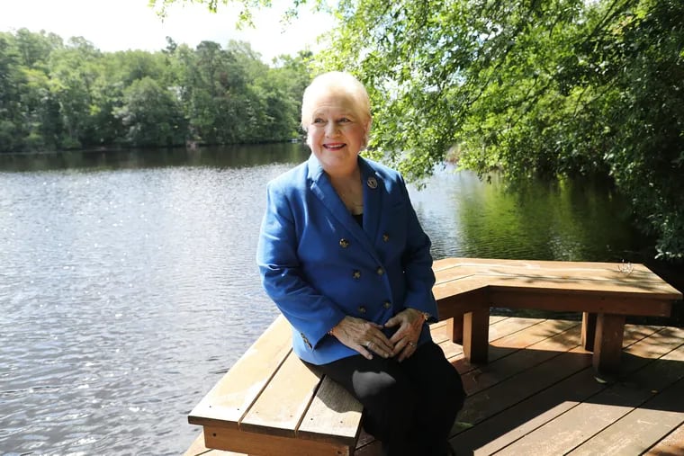 Anne Sceia Klein, at Taunton Lake in Medford, NJ, has written and published a book about the challenges facing professional women who were her classmates in Penn's Class of 1964.