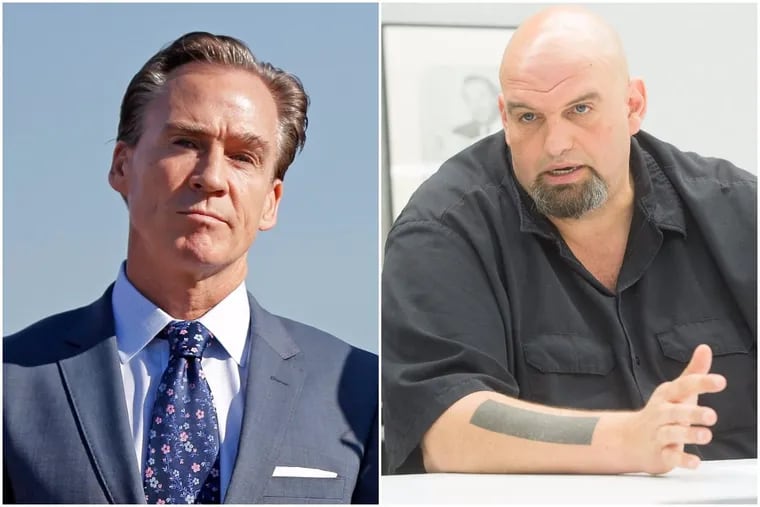 Pennsylvania Lt. Gov. Mike Stack, left, after a scandal-ridden 2017, can expect a challenge in the 2018 Democratic primary election from Braddock Mayor John Fetterman.