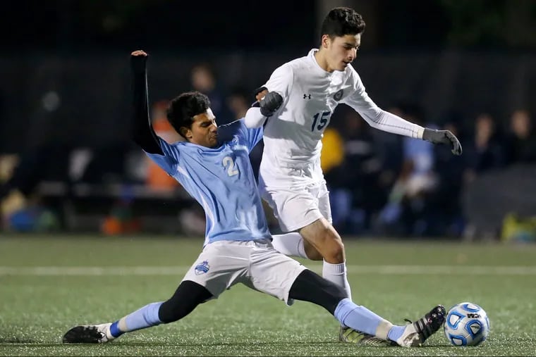 Arturo Serano (15), pictured against Princeton last November, scored in Washington Township's 2-1 win over Howell Monday in the South Group 4 semifinals.