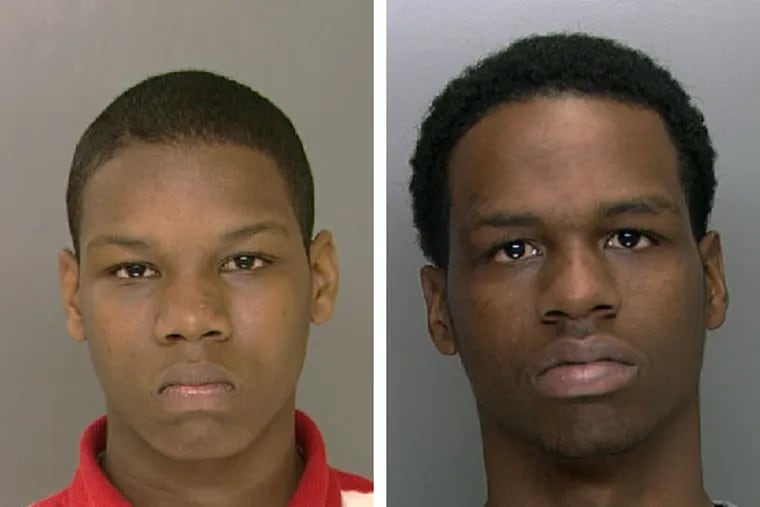 Police say brothers Eric Early (left) and Michael Early (right) are suspects in a shooting at the 46th Street SEPTA station.
