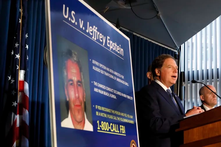 United States Attorney for the Southern District of New York Geoffrey Berman speaks during a news conference, in New York, Monday, July 8, 2019. Federal prosecutors announced sex trafficking and conspiracy charges against wealthy financier Jeffrey Epstein. Court documents unsealed Monday show Epstein is charged with creating and maintaining a network that allowed him to sexually exploit and abuse dozens of underage girls.