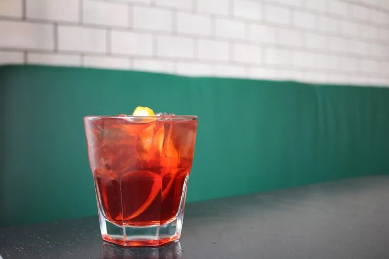 The Boulevardier at Trattoria Carina is essentially a Negroni with bourbon instead of gin.