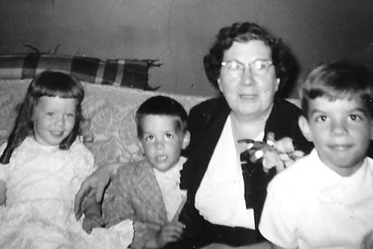 This is Frank Fitzparick's grandmother, Pauline Radcliffe, in 1956. As a child, her father was a mortician who ran a funeral home out of their house on Camac. Fitzparick is on the right, his brother and cousin on the left.