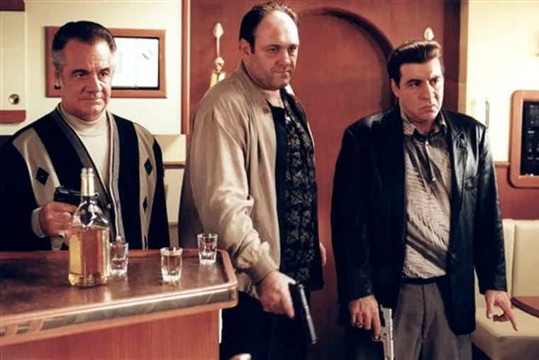 FILE - This photo, supplied by HBO, shows actors Tony Sirico,left, James Gandolfini, center, and Steven Van Zandt, in a 2000 season episode of the HBO cable television series, "The Sopranos." (Editor's note: A different photo ran with this story when it was originally published on June 11, 2007.)