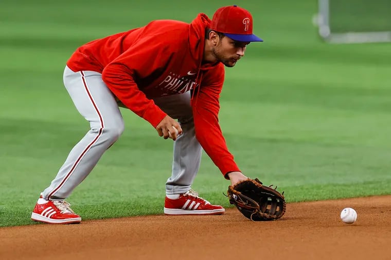 Trea Turner made his first opening-day start for the Phillies on Thursday. As he begins an 11-year, $300 million contract, he has a chance to join Jimmy Rollins and Larry Bowa as iconic shortstops in club history.