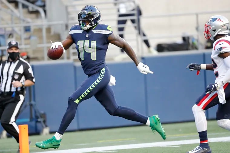 Seattle Seahawks wide receiver D.K. Metcalf hit the second-highest running speed of any NFL player this season.