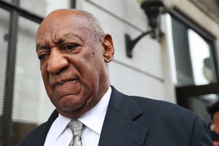 Bill Cosby leaves his sexual assault trial at the Montgomery County Courthouse in Norristown, Pa., last month.