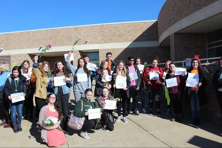 Pennridge High School students gathered for detention last Saturday for defying school orders to stay in school during the national school walkout on March 14 that protested school gun violence after 17 people were killed at a Parkland, Fla. high school.