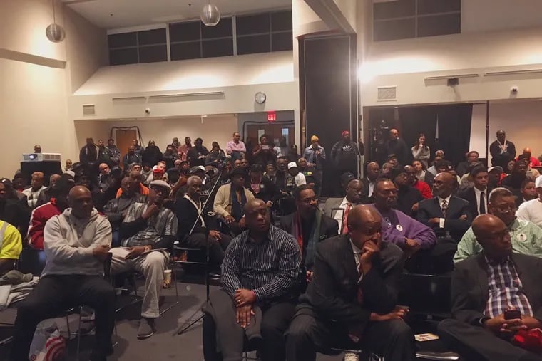 Over 400 black men gathered at the Community College of Philadelphia to attend Solomon Jones' antigun violence effort, #ManUpPHL, on Nov. 19, 2019.