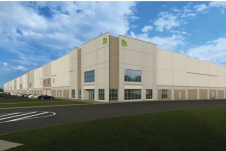 A rendering of First Industrial Realty Trust's proposed warehouse in Claymont, Del.