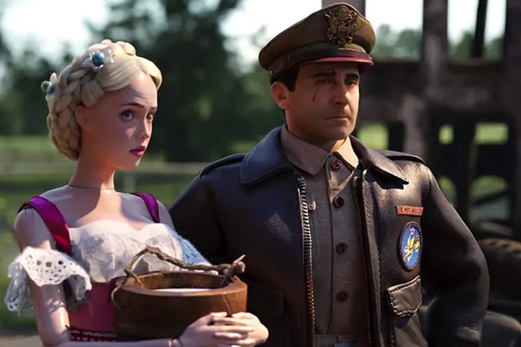 Steve Carell and Siobhan Williams (left) in Welcome to Marwen.