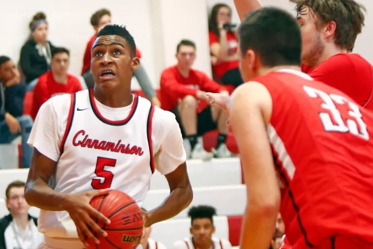 Ahmad Gantt, pictured during a game against Cherry Hill East back in Jan. 2018, scored 20 points in Cinnaminson's win against STEM Civics Charter on Friday.