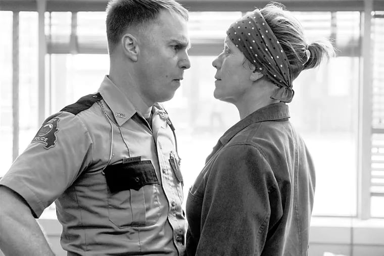 &quot;Three Billboards Outside Ebbing, Missouri&quot;: Sam Rockwell and Frances McDormand, a mother who taunts police officers who haven't solved her daughter's murder.