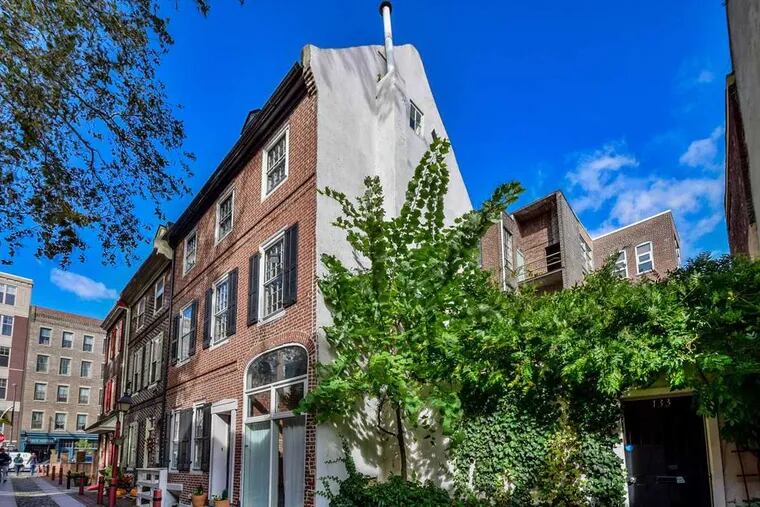 135 Elfreths Alley is the largest home on the street. The property has sat on the market for nearly three years.