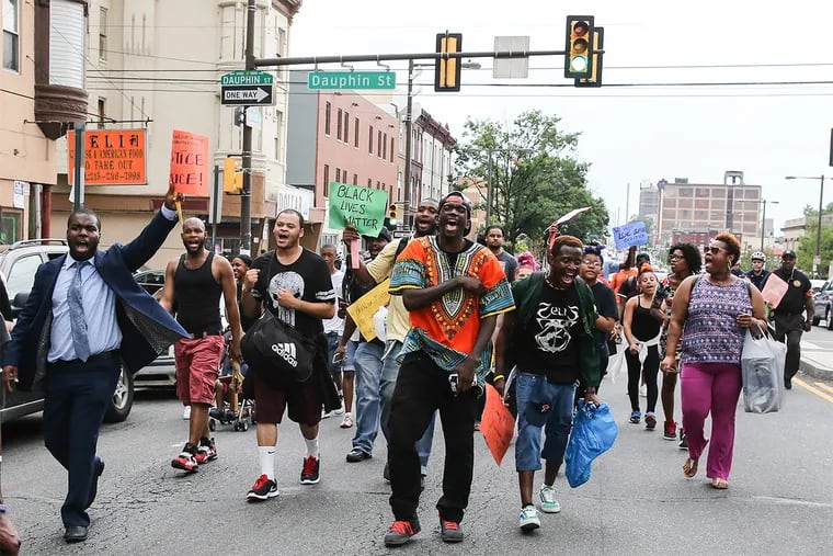 In wake of Dallas cop killings, 2 peaceful protest marches occurred in Philadelphia Friday evening.