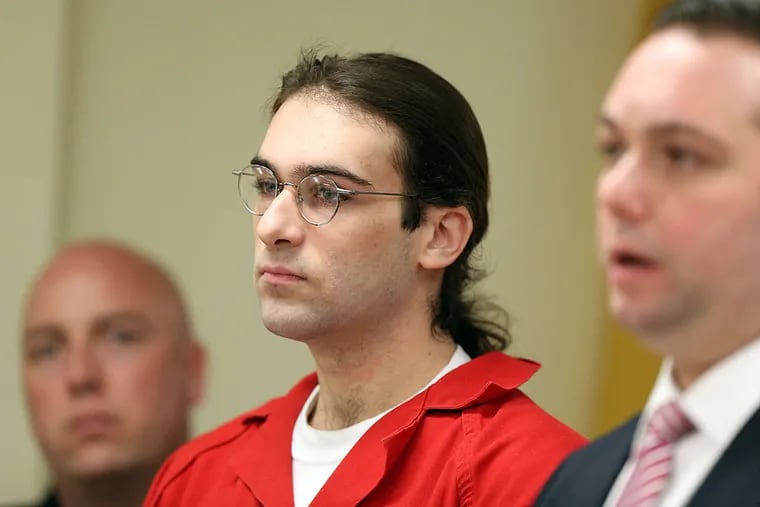 David "D.J." Creato listens as his lawyer, Richard J. Fuschino Jr., speaks during a court appearance.
