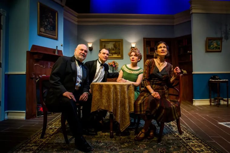Hedgerow’s “Blithe Spirit”: (left to right:) Michael Fuchs, Jared Reed, Jennifer Summerfield, and Stacy Skinner.